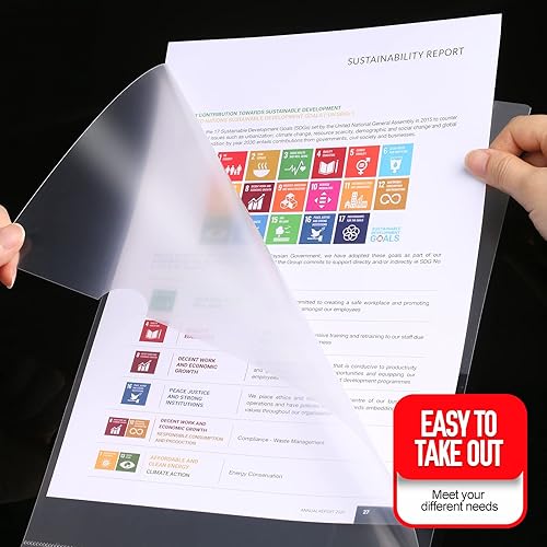 Miniatura 4 de LEOBRO 18 carpetas de plástico para documentos, carpetas de archivos transparentes tamaño carta A4, bolsillos para proyectos, fundas de plástico