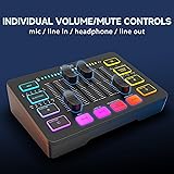 FIFINE Gaming Audio Mixer PC, Table de Mixage avec Carte Son pour Micro XLR, Mélangeur Audio Contrôleur pour Streaming Podcast Enregistrement, Contrôle Individuel, Contrôle de Volume, Bouton de Mute - 3