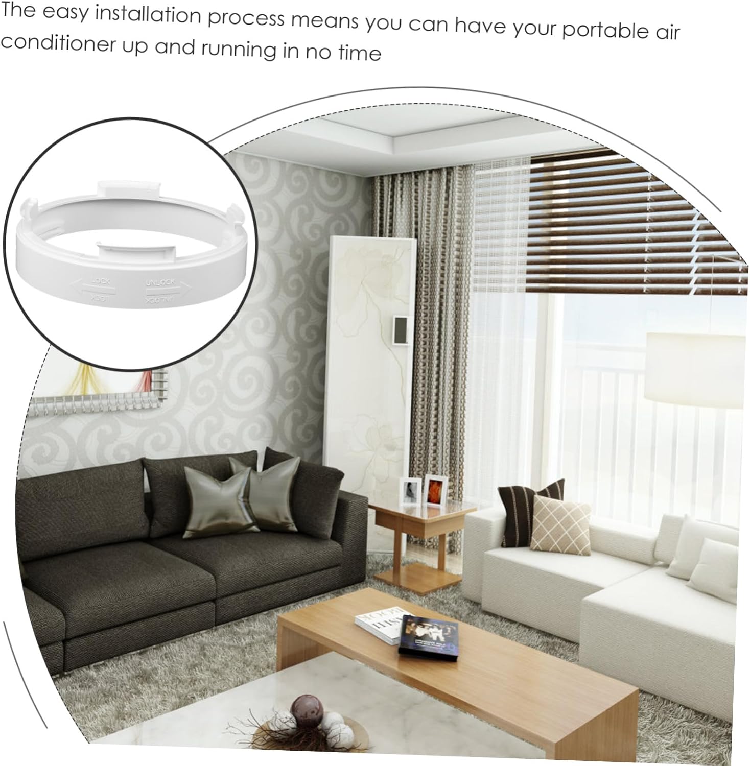 Exhaust interface air conditioner portable hose portable air conditioner Air Conditioner Exhaust Connector portable parts Air Conditioner Accessory Fitting white abs unit image 4
