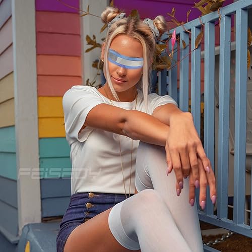 Miniatura 2 de FEISEDY Gafas de sol con visera cibernética futurista de los años 80 para hombres y mujeres, estilo punk, Cosplay B2740