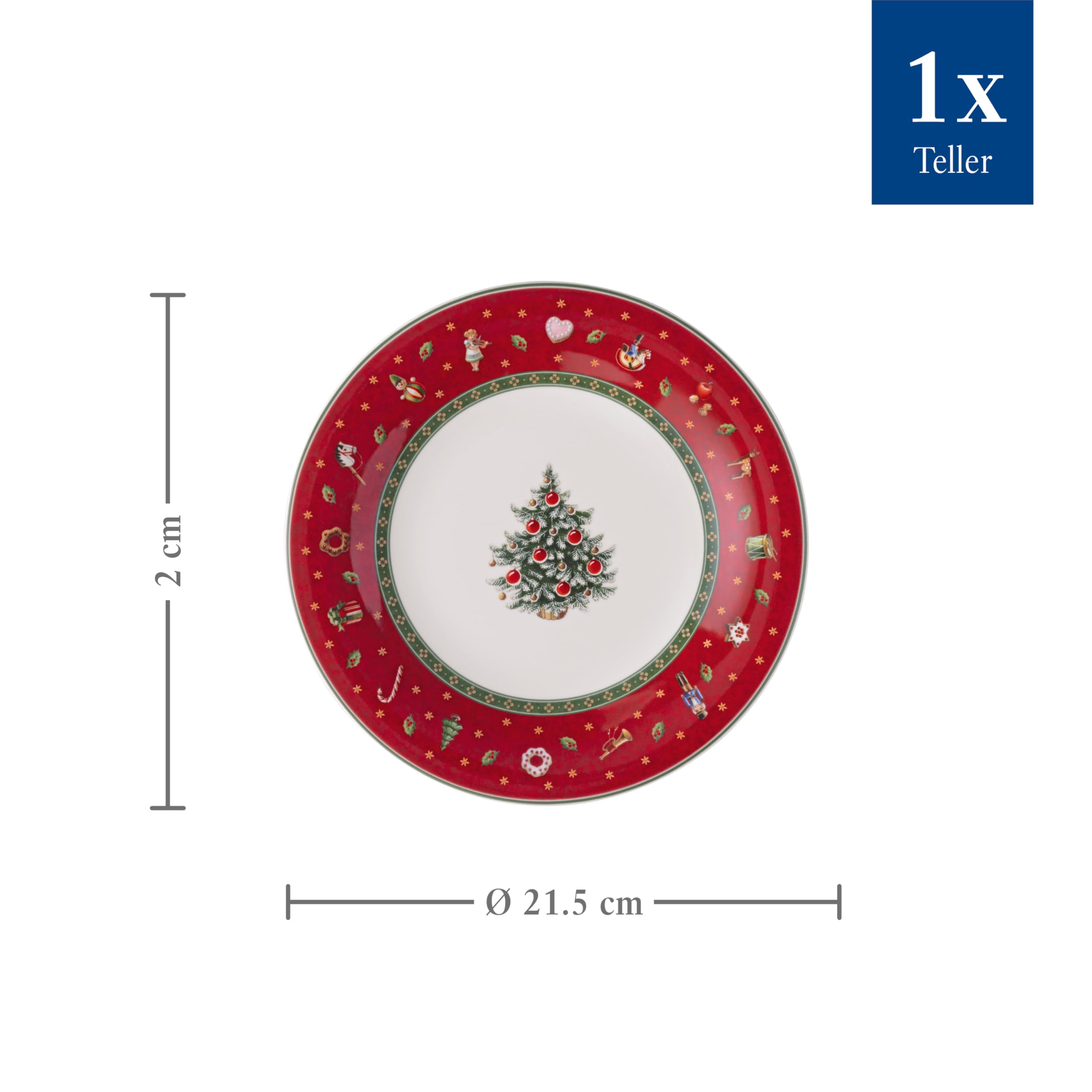 Villeroy & Boch, Toy's Delight Specials Breakfast Dish, Porcelain Dessert Plate with Christmas Motif, Christmas Tableware - Image 3