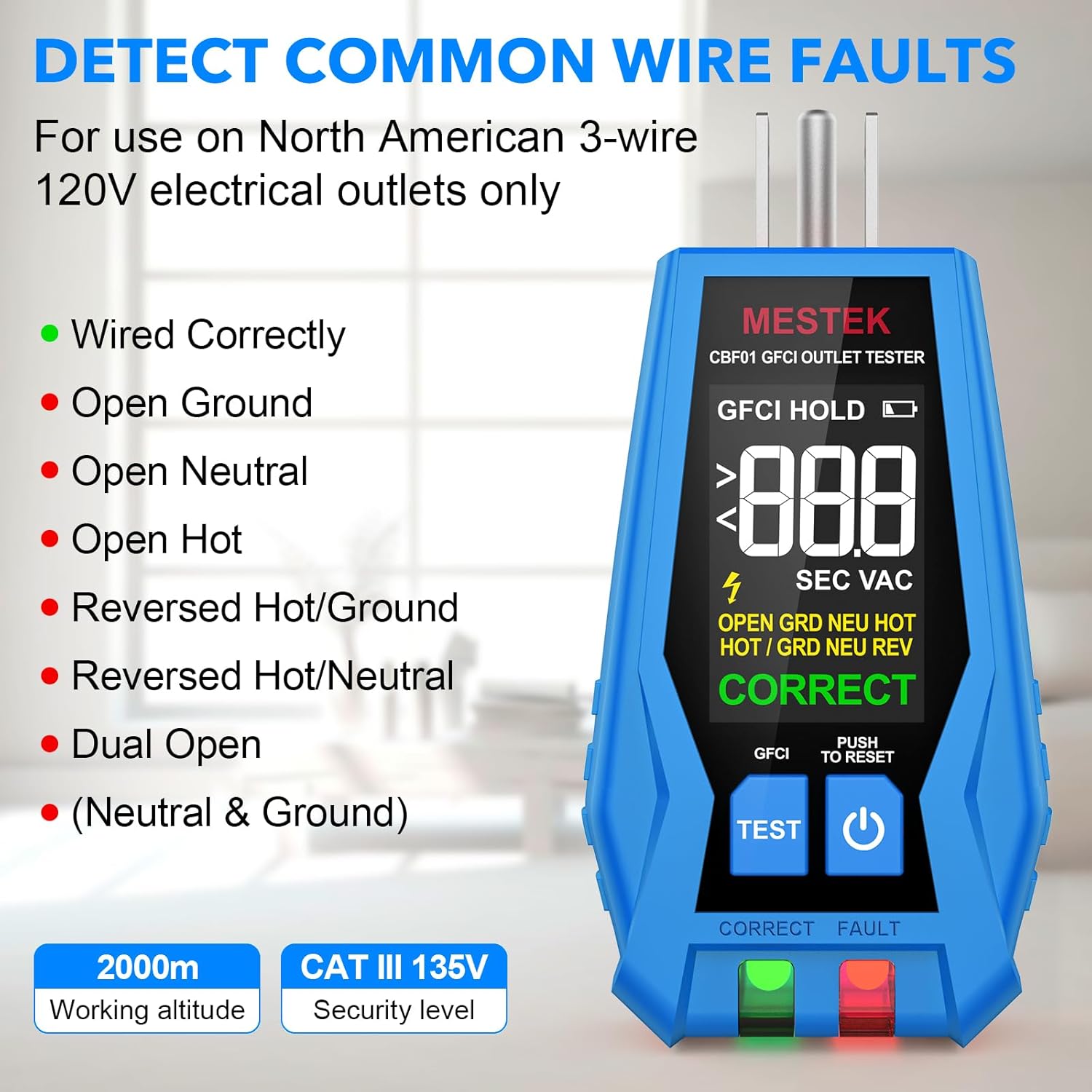 Common Wire Faults Detected by GFCI Tester