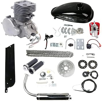 Upgraded 100cc Bicycle Engine Kit 2 Stroke Bicycle Motor Kit Low Fuel Consumption Bike Engine Kit Air Cooling Bicycle Engine Kit 2024 New Motorized Bike Kit 36/44 Teeth Full Set