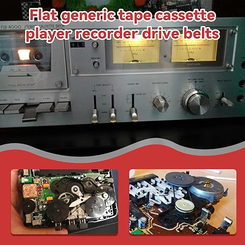 Miniatura 7 de Bandas de Goma para Grabadora - Reparación, Mantenimiento, Mezcla para Grabadora de Casete, Bandas de Goma Planas para Máquina de Cinta de Casete