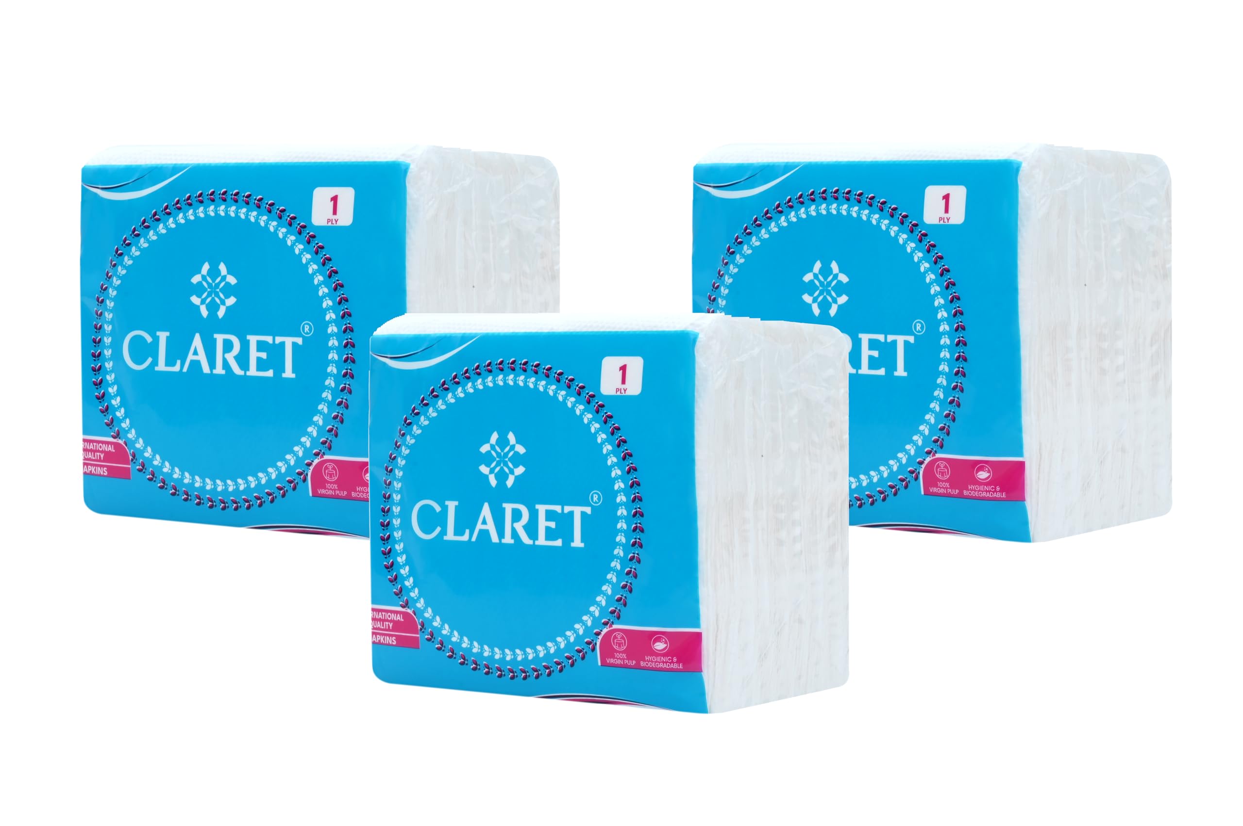 Claret Soft Paper Napkins, 27x30 cm, 1-Ply, 80 Sheets/Pack, Pack of 3 - Highly Absorbent, Virgin Paper, Disposable Tissue for Kitchen, Dining, Family Use-image-14