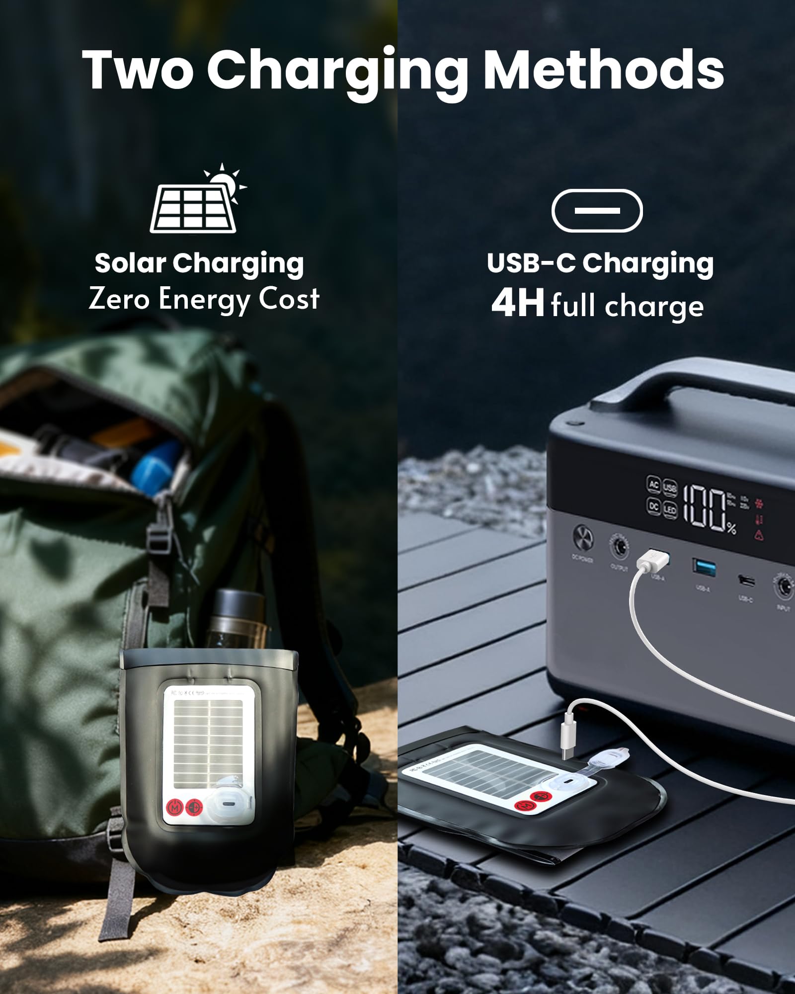 Lanterna solare gonfiabile da campeggio da 61 cm, luce LED magnetica con caricabatterie USB-C 4000 mAh, luce impermeabile IP66 in TPU per tenda per uragani, zaino in spalla e sopravvivenza off-grid