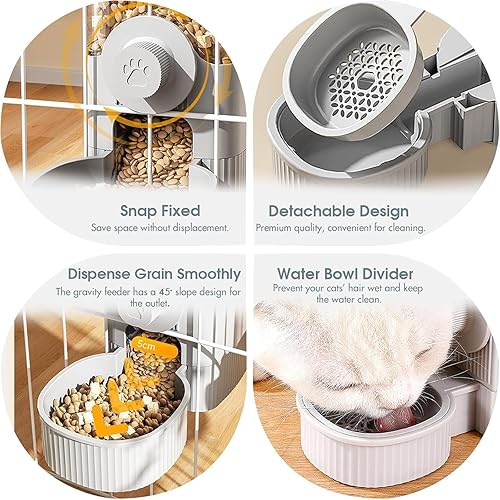 Miniatura 6 de Yummy Sam Jaula colgante dispensador automático de botellas de agua para mascotas pequeñas, alimentador automático desmontable de gravedad de 1.2 L