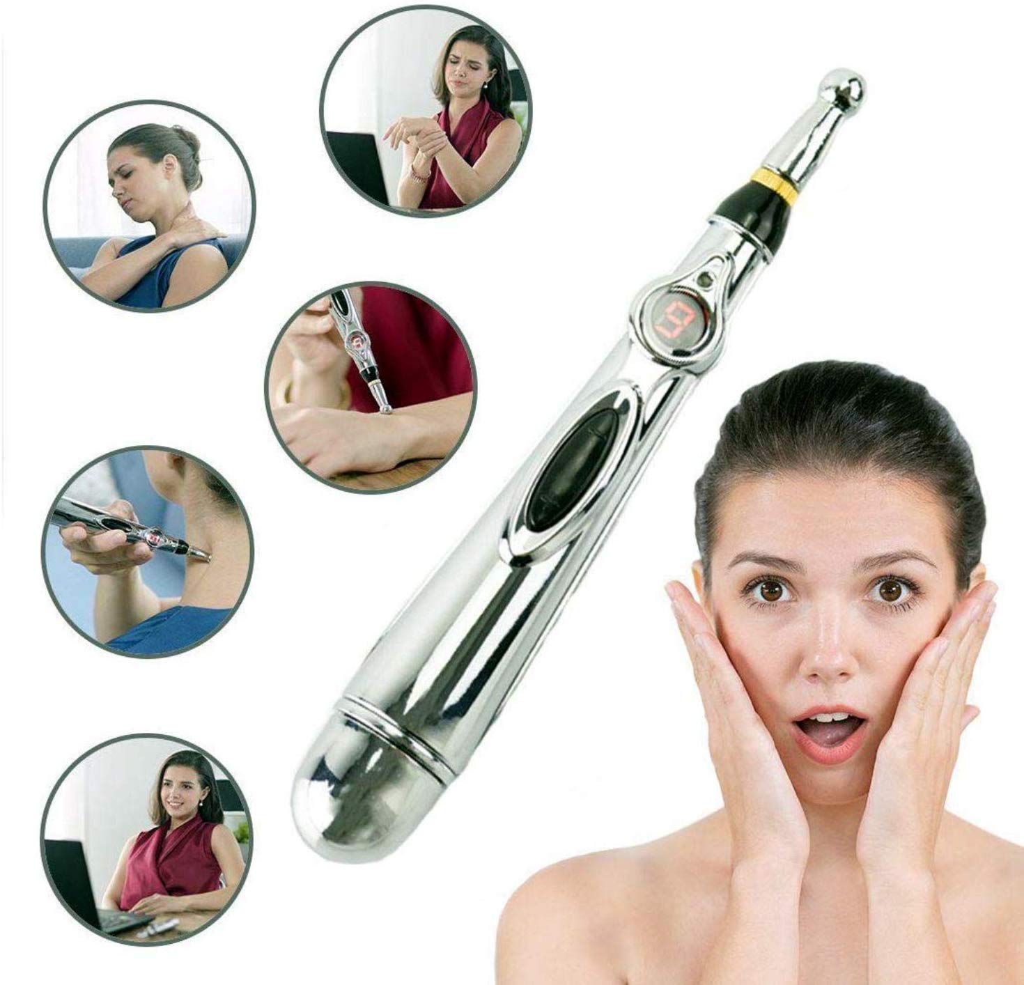 Dhruheer Multi Use Meridian Energy Acupuncture Pen || Laser Electronic Pulse Monitor || Therapy Machine || Body Massager Pen || Pain Relief || Pulse Monitor Dhruheer Multi Use Meridian Energy Acupuncture Pen || Laser Electronic Pulse Monitor || Therapy Machine || Body Massager Pen || Pain Relief || Pulse Monitor