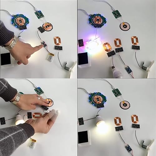 Miniatura 6 de Paquete de 2 receptores de carga inalámbrica, módulo receptor de carga inalámbrica DIY con espaciador magnético, estándar de carga inalámbrica Qi,