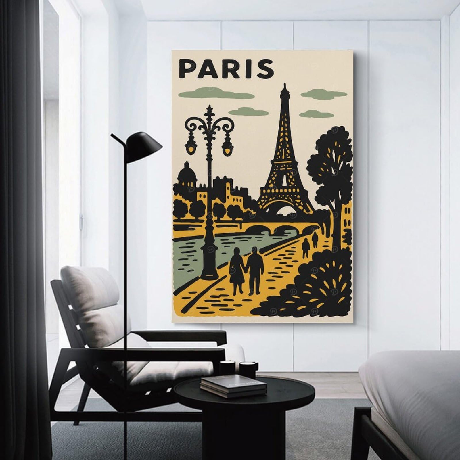 Junmoney Unframe-Style-15 Canvas Wall Picture Paris Travel (3), 12X18inch(30X45cm), For Gallery Wall Decor And Room Displays, Decorative Artwork With Flexible Styling