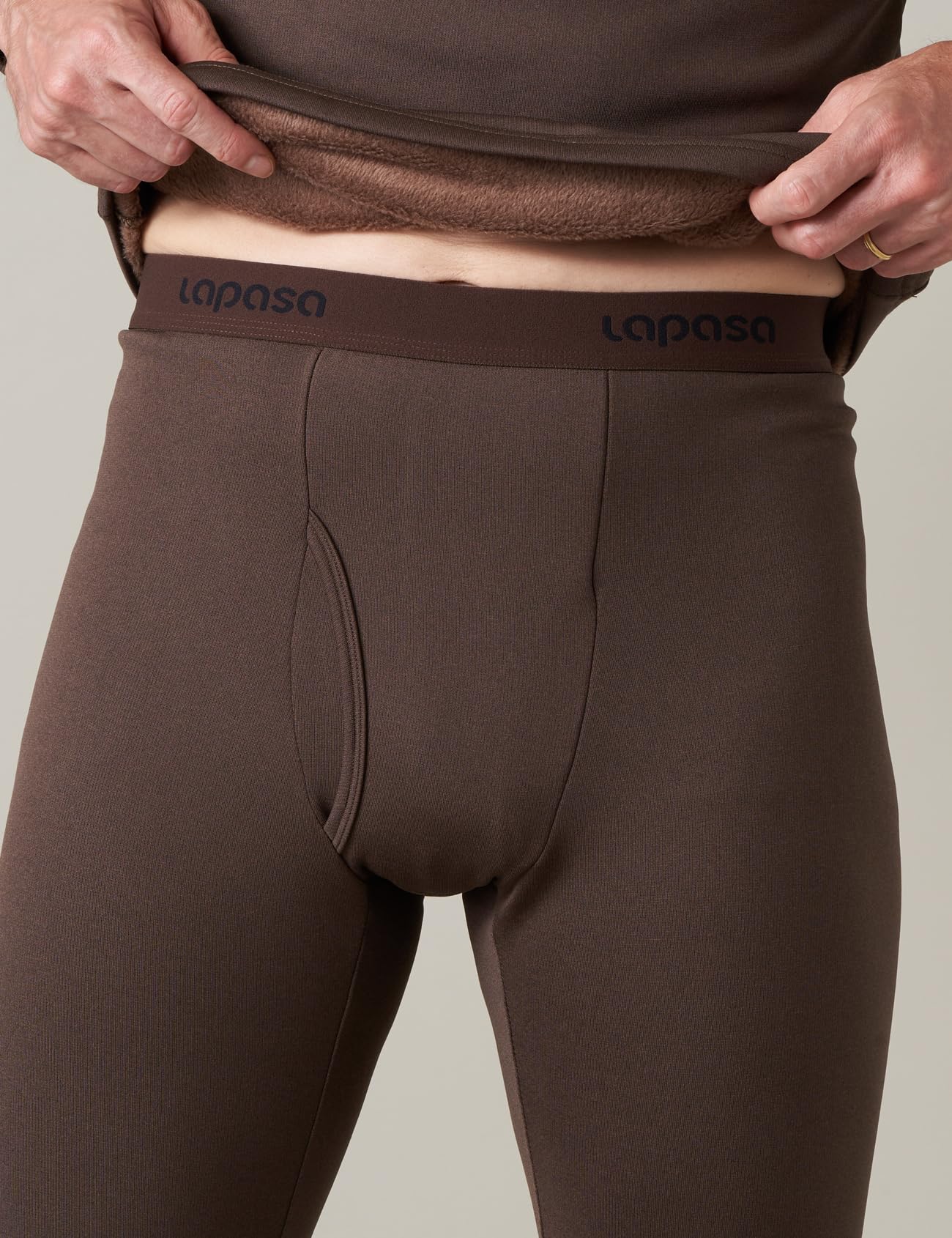 LAPASA Pacco da 2 o 1 Calzamaglie Termica Uomo Fodera in Pile Medio/Pesante Pantaloni Termici Sportivi Strato Base Biancheria Intima Leggings Caldi M10/M25/M56
