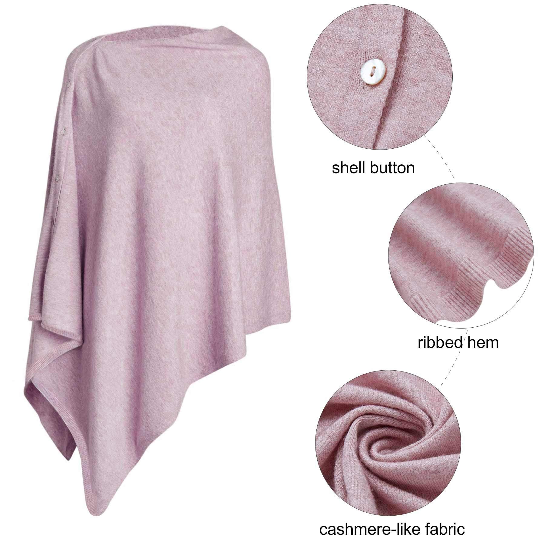 Poncho Multiway Pale Pink Cashmere Poncho Pale Pink Cashmere