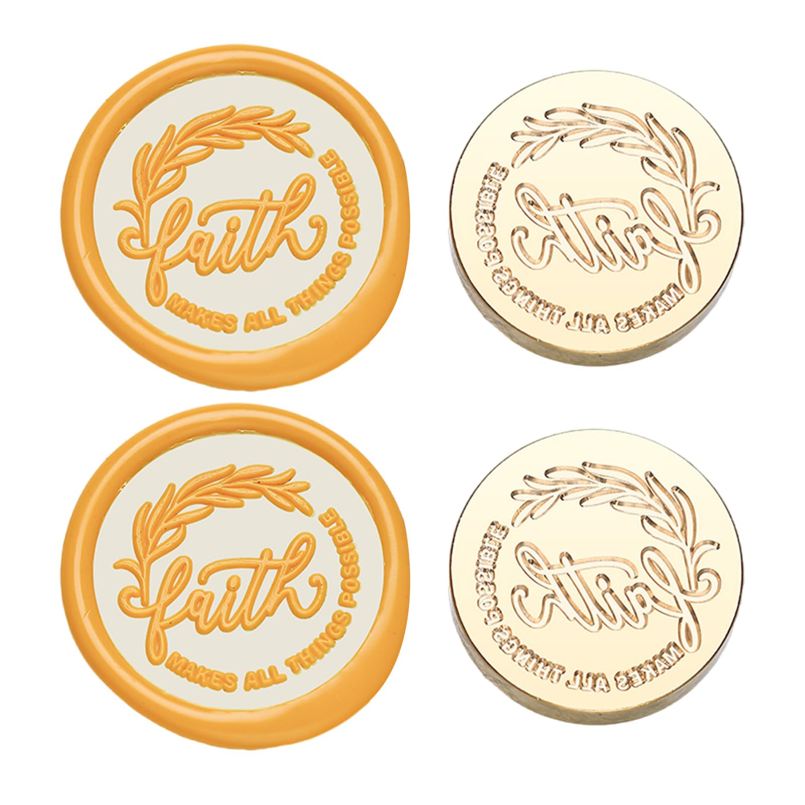 Tsophreniq 2Pieces Vintage Seal Stamp Head Replacement Antique Embossed Sealing Stamp Head for Seal Envelope Invitation Decoration Invitation
