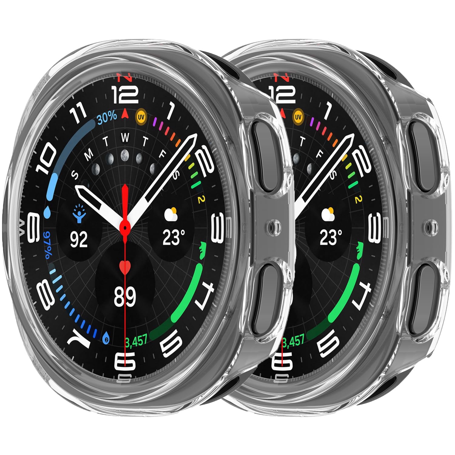 Compatible for Samsung Galaxy Watch 8 44mm 40mm Hard PC Case Cover Resistant Impact Shockproof Protective All-Around Edge Protective Bumper Cover Face