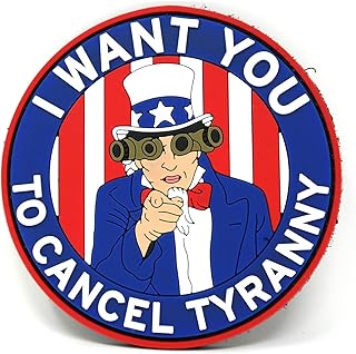 Uncle Sam I Want You to Cancel Tyranny Hook and Loop Patch | Funny Tactical Patch