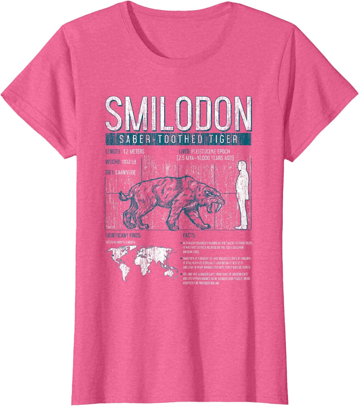 Prehistoric Shirt - Smilodon Saber-Toothed Tiger Shirt T-Shirt