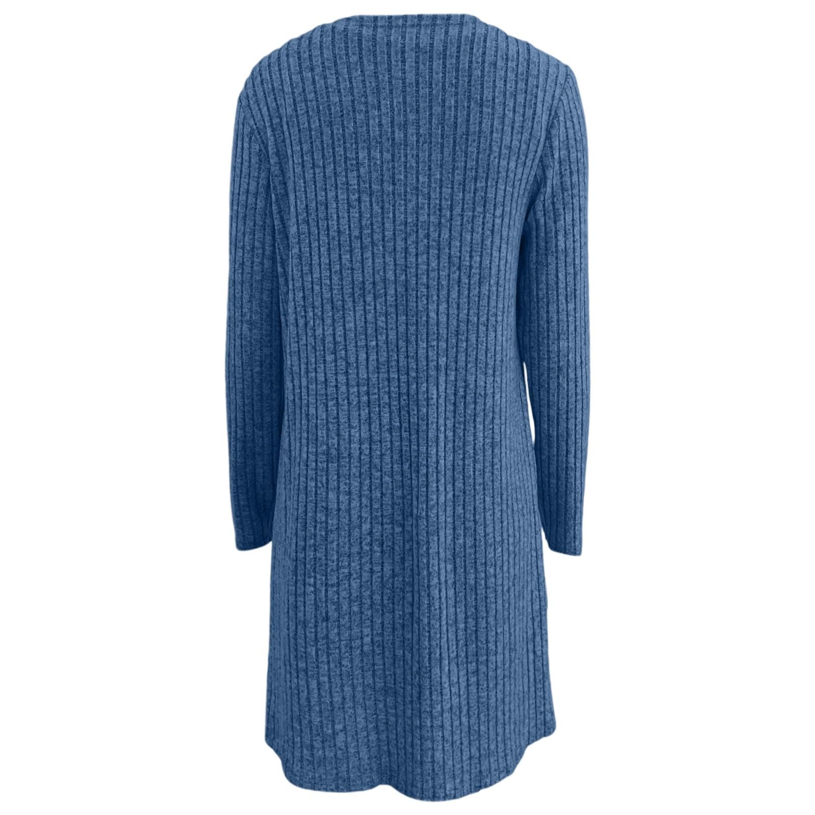 Abito senza maniche e cardigan in due pezzi, tunica in maglia a coste morbida, canotta, abito lungo con cappotto aperto sul davanti, outfit casual