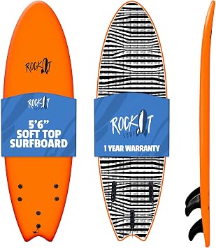 Rock-It 6 Albert Performance Fish Soft Top Surfboard Surf Board, Foam Surfboard, Kids Surfboard, Adult Surfboard, Tabla De Surf, Beginner Surfboard