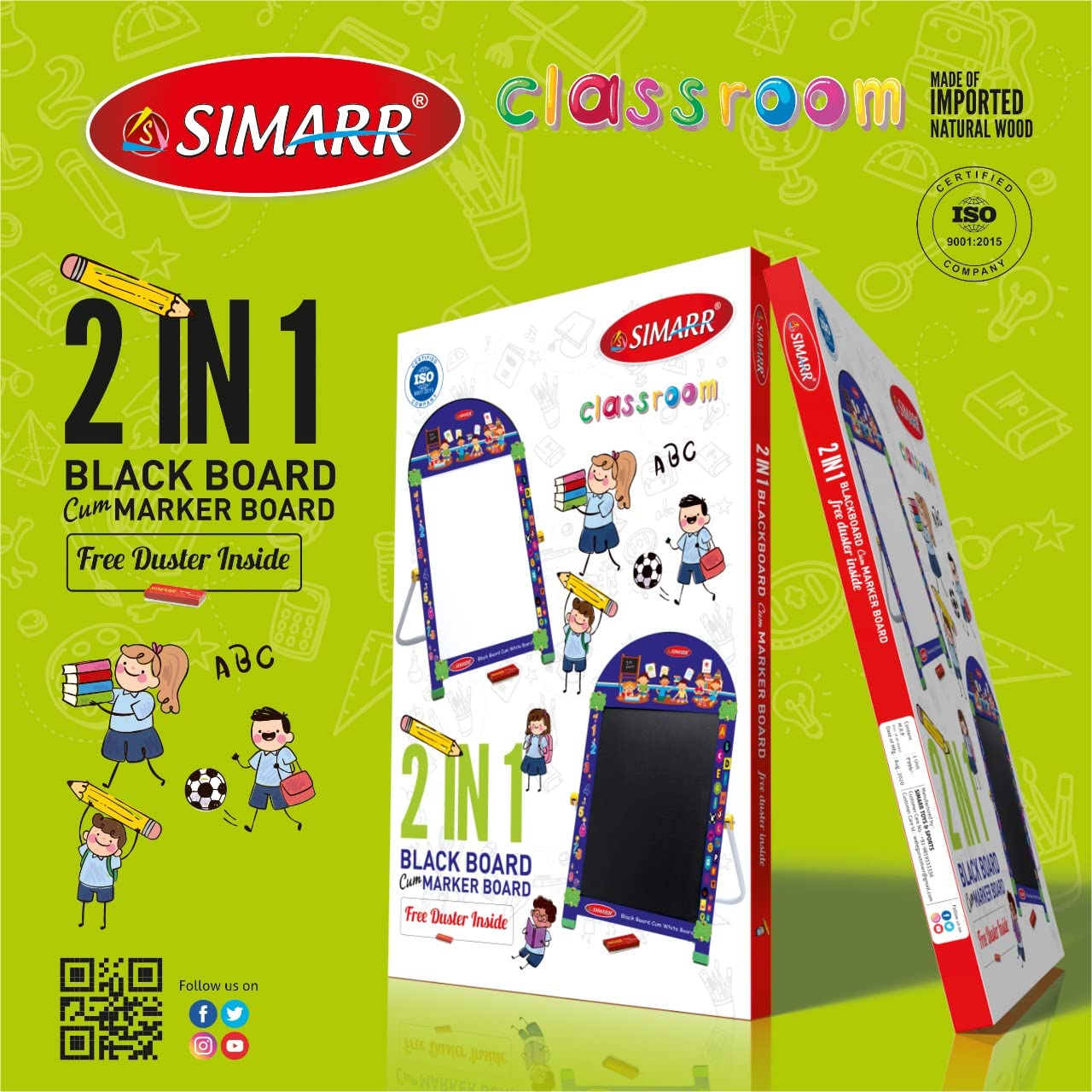 SIMARR 2 in 1 Blackboard Cum Whiteboard with Marker : Amazon.in