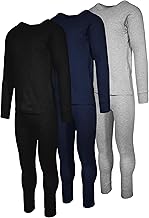 Andrew Scott Mens 2 Piece & 6 Piece Base Layer Long Sleeve + Long Pant Thermal Underwear Set (1 & 3 Pack Mix Match Options)
