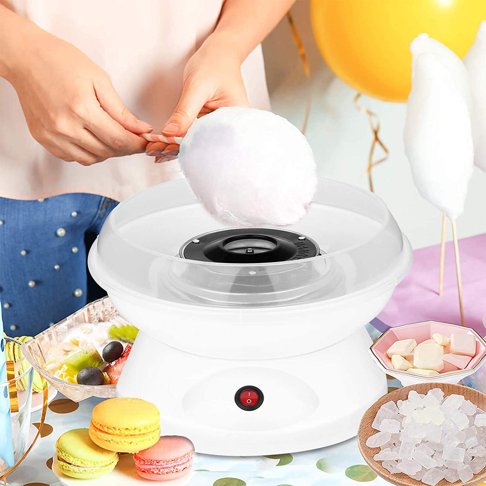 AIZYR Macchina per Zucchero Filato Elettrica, Macchina per Zucchero Filato Macchina per Marshmallow Fai-da-Te per Feste per Il Compleanno della Famiglia,Au Plug