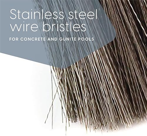 Miniatura 4 de Milliard cepillo de alambre para alberca ancho de 10 pulgadas, sumamente resistente, cepillo limpiador de algas diseñado para albercas y senderos de