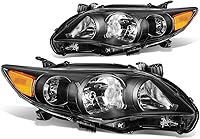 Vista 6 de DNA Motoring Juego de faros compatible con sedán Toyota Corolla 2011-2013, cromado/ámbar, HL-OH-TCOR11-CH-AM