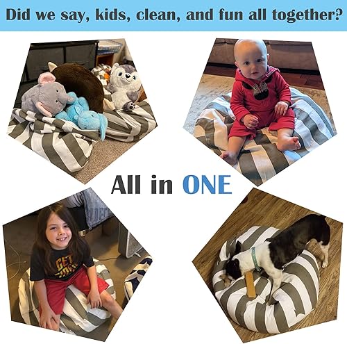 Miniatura 4 de Paquete de 3 pufs de almacenamiento de animales de peluche para habitación de los niños de 23 pulgadas, fundas vacías para sillas, solo