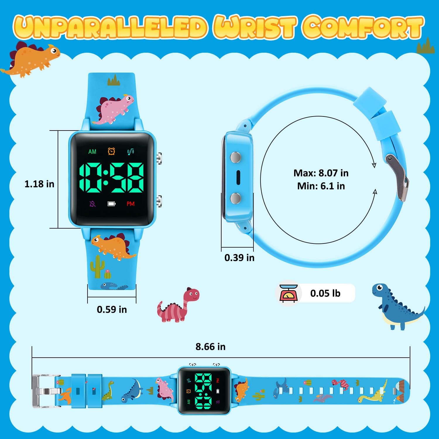 Potty Training Watch for Kids 2-9, Upgraded Magnetic Charging Reminder Toddler Watch with Music/Vibration/Colorful Lights Countdown, Cute Silicone Strap Waterproof Digital Watch for Boys Girls