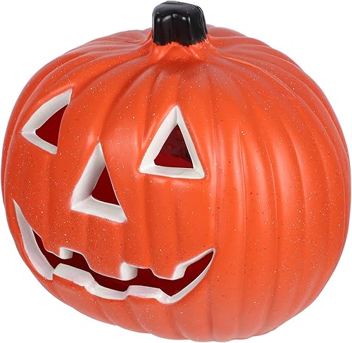 PATKAW Luces LED de calabaza de Halloween ahuecadas Jack O Lantern, decoración de calabaza artificial, mesa de cena, luz nocturna para fiesta de