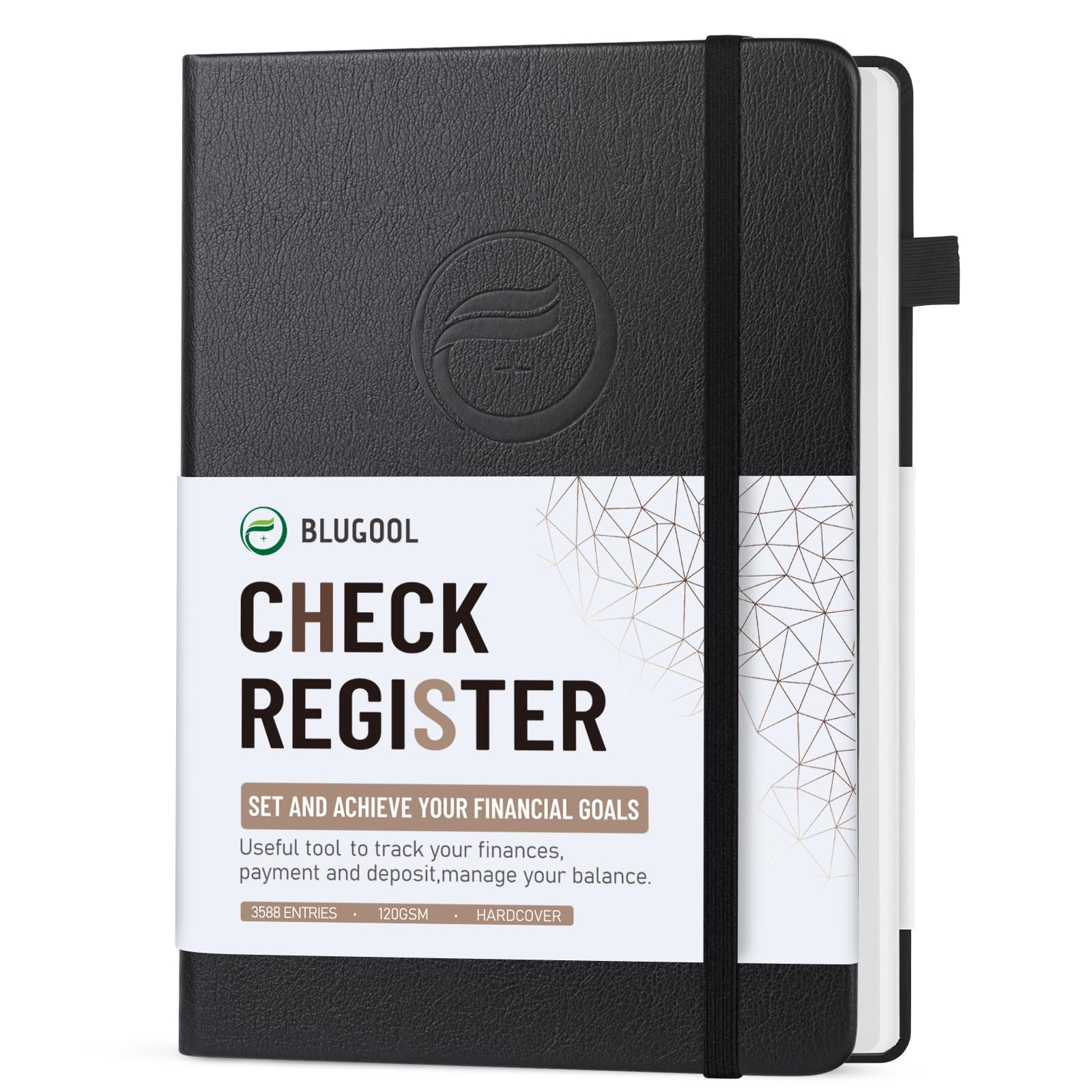 Check Registers for Personal Checkbook, Blugool Checkbook Register with Check & Transaction Registers, Accounting Ledger Log Book for Personal and