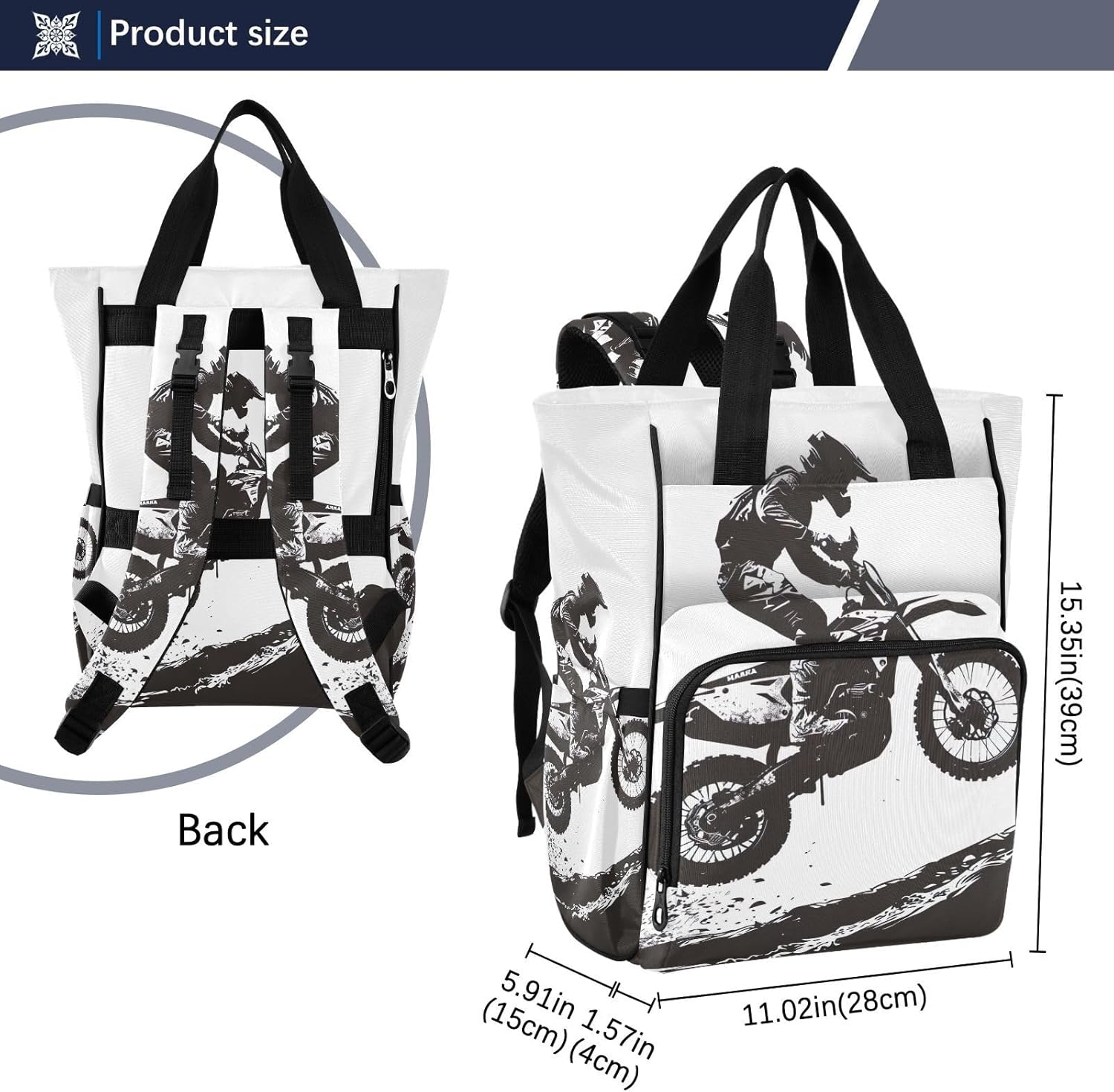 Blueangle Motocross Rider Diaper Bag Backpack, Large Baby Bag, Multi-functional Travel Back Pack, Waterproof Maternity Nappy Bag Changing Bags