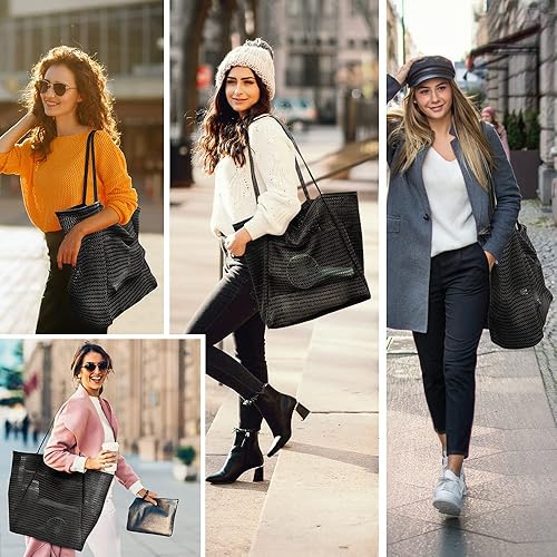 Miniatura 4 de Bolsa de malla para la playa, bolso de hombro para mujer, bolso de mano casual, estilo hobo para mujer, plegable, máximo 23L para playa, picnic y