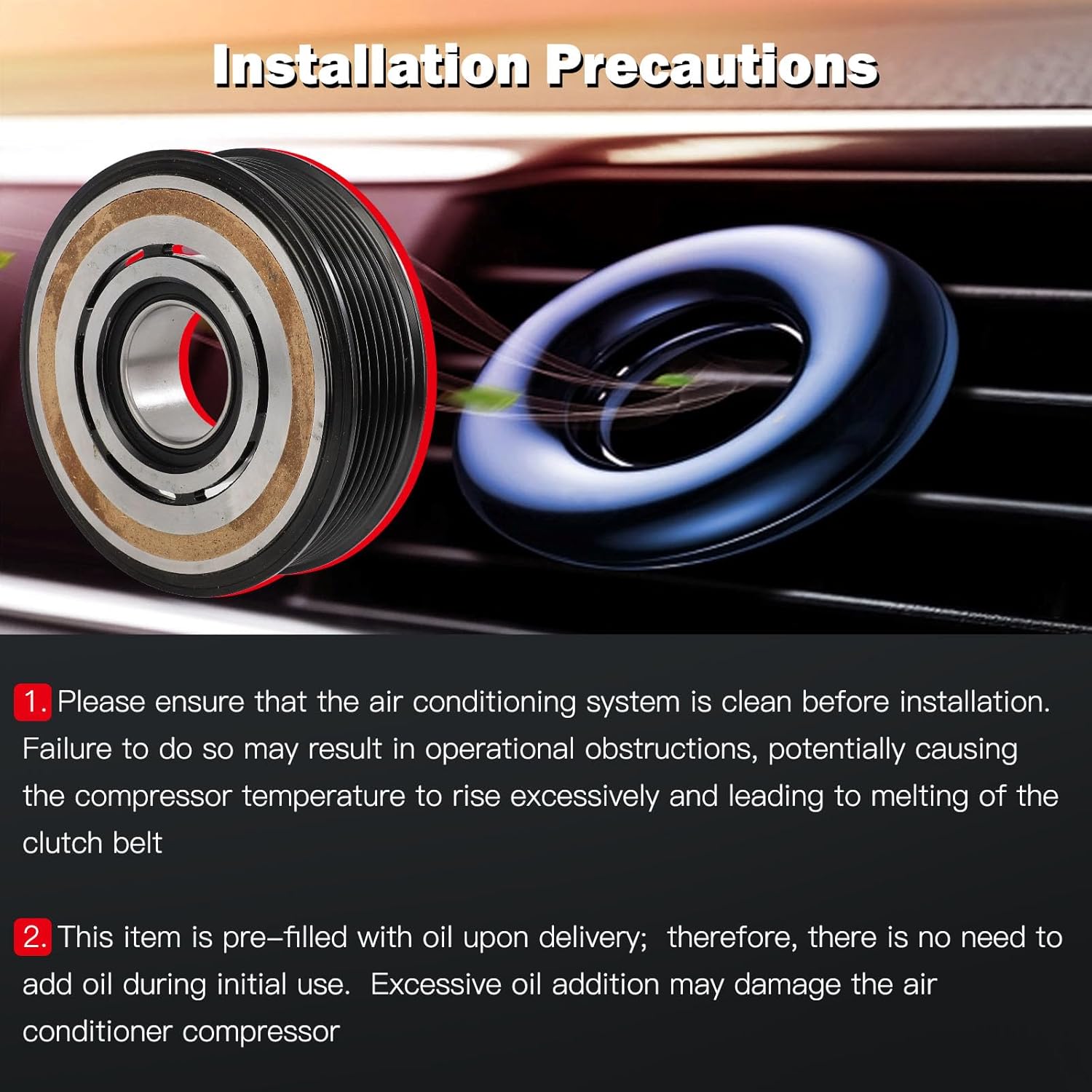 cciyu Air Conditioning Compressor Clutch for Toyota Avalon Camry 3.5L 2005-2012 AC Compressor Clutch for Car 7 Grooves 157328 158328