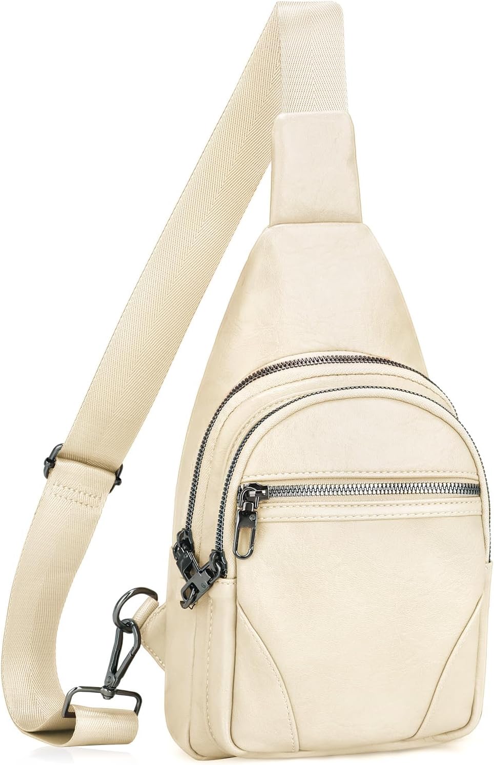 JASGOOD Anti Theft Crossbody Travel Bag for Women Men PU Leather Sling Bag with Adjustable Strap