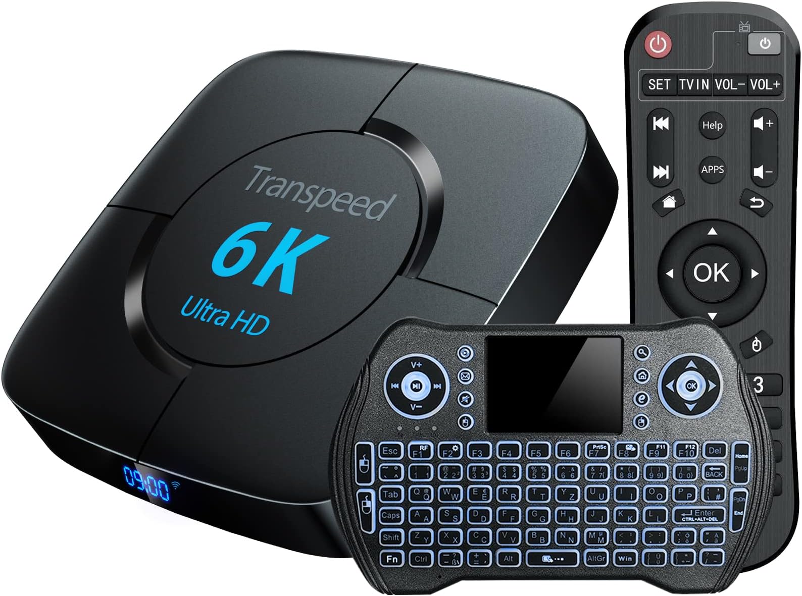 Android 12 TV Box WiFi 6 Dual-WiFi 2.4G 5G 4GB RAM 64GB ROM TV Box Android 2023 Support 8K 6K 3D USB2.0 H.265 BT5.0 with Mini Keyboard