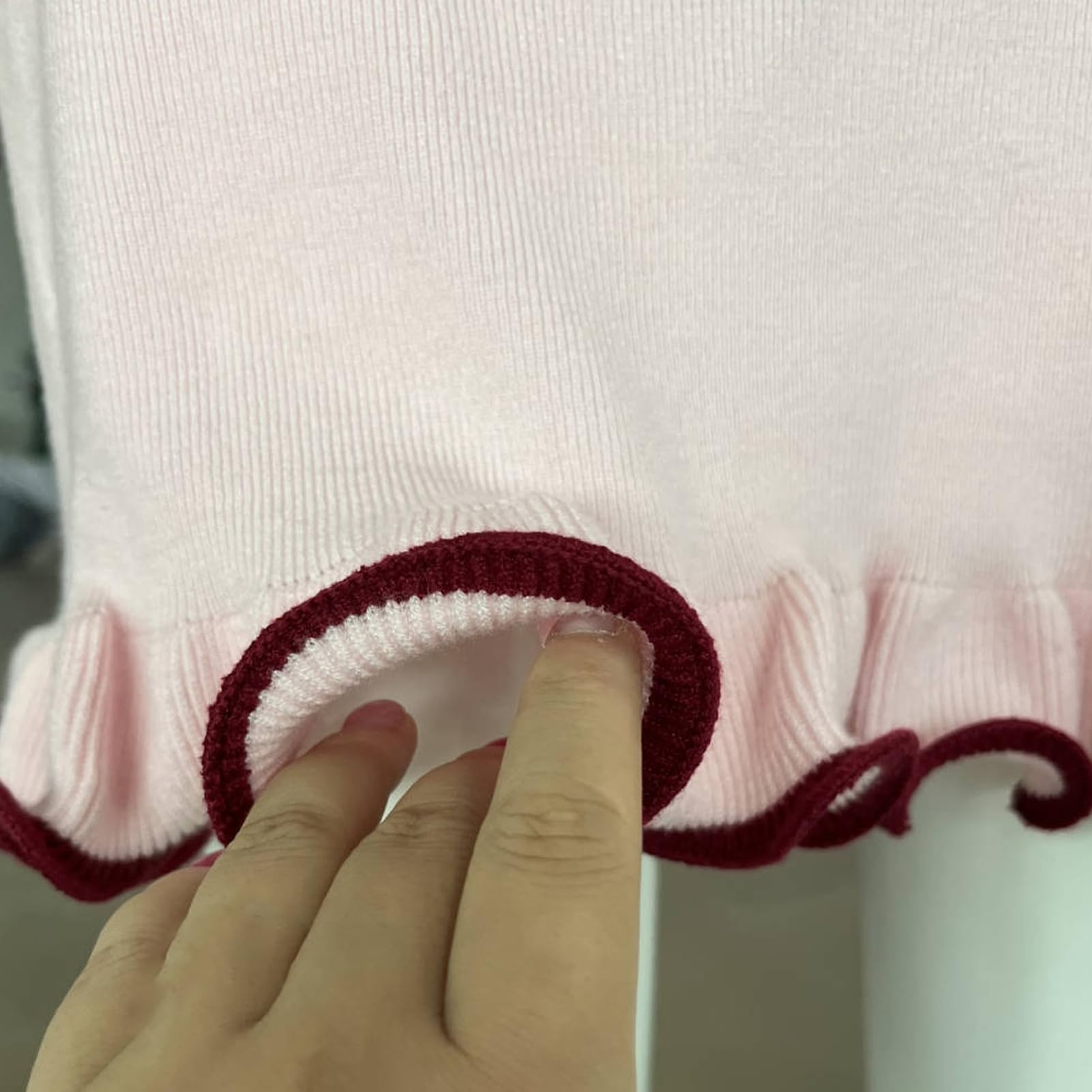 Vestido corto de punto para mujer, para otoño y primavera, vestido de tubo elástico de color sólido con dobladillo y puños con volantes, manga larga, ajuste delgado, elegante vestido de fiesta