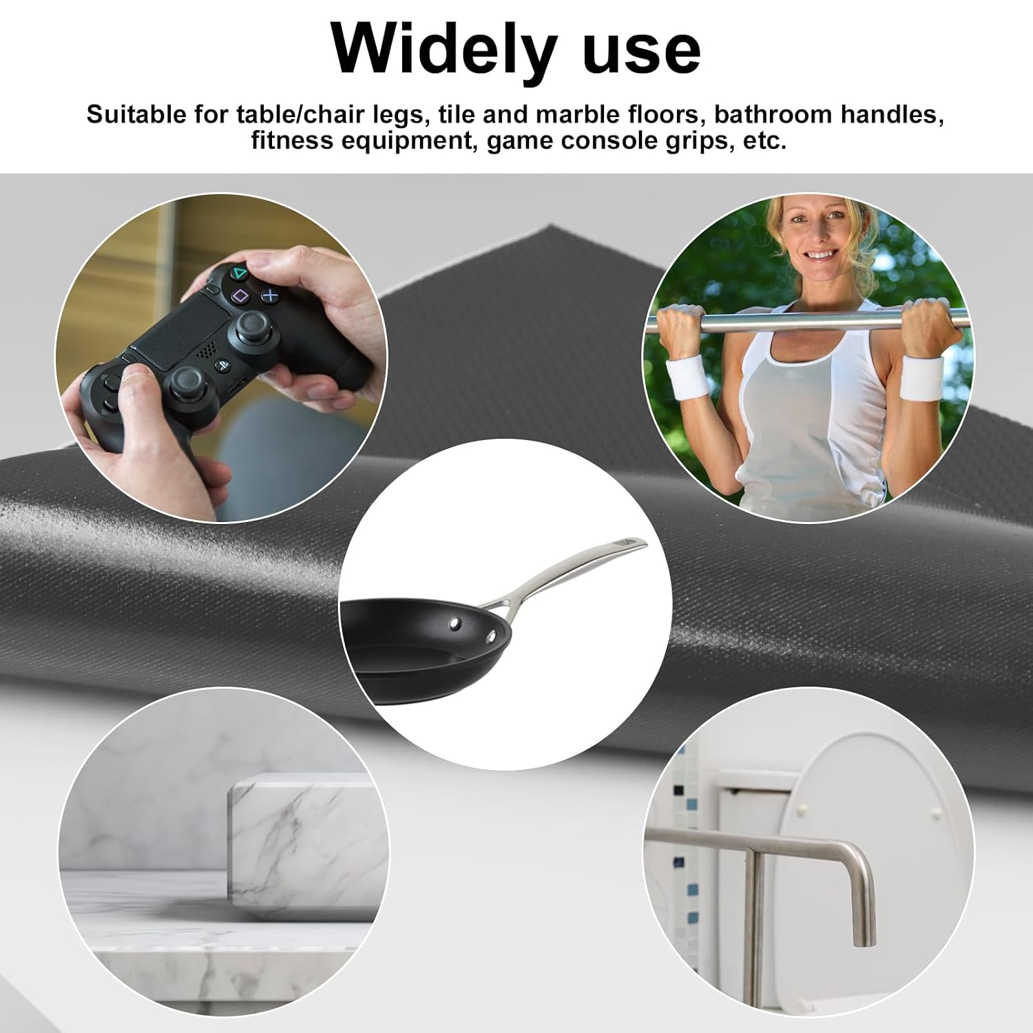 ONTWIE Rubber Grip Tape, 4Pcs Strong Cuttable Rubber Grip Tape