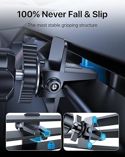 Miniatura 2 de andobil Soporte de teléfono para tu coche  Soporte de teléfono con ventilación de aire, clip de metal ultra estable con rotación antivibración y