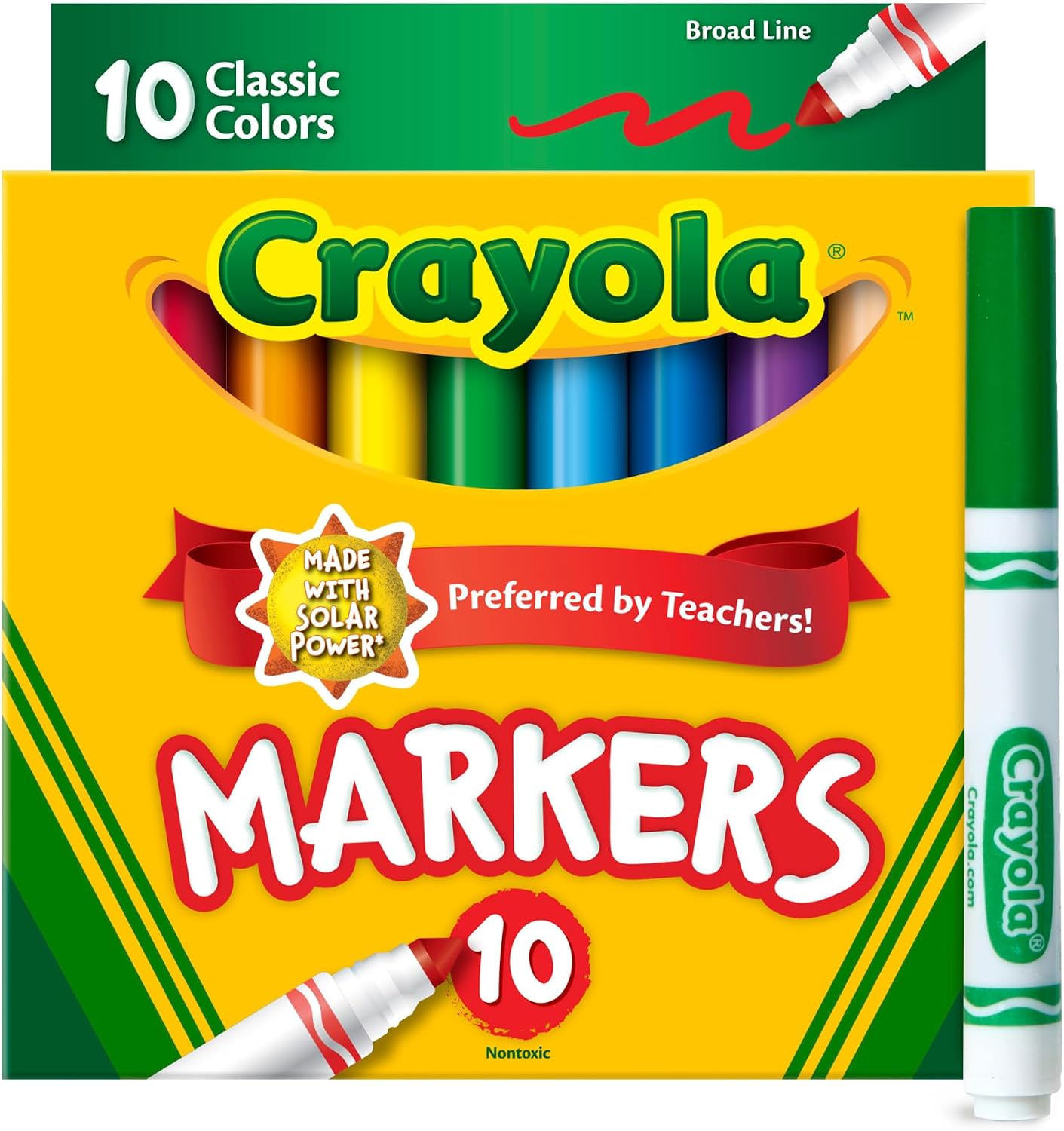 Crayola Broad Line Markers, Classic Colors 10 Each, 10 Count (Pack of 1) image 3