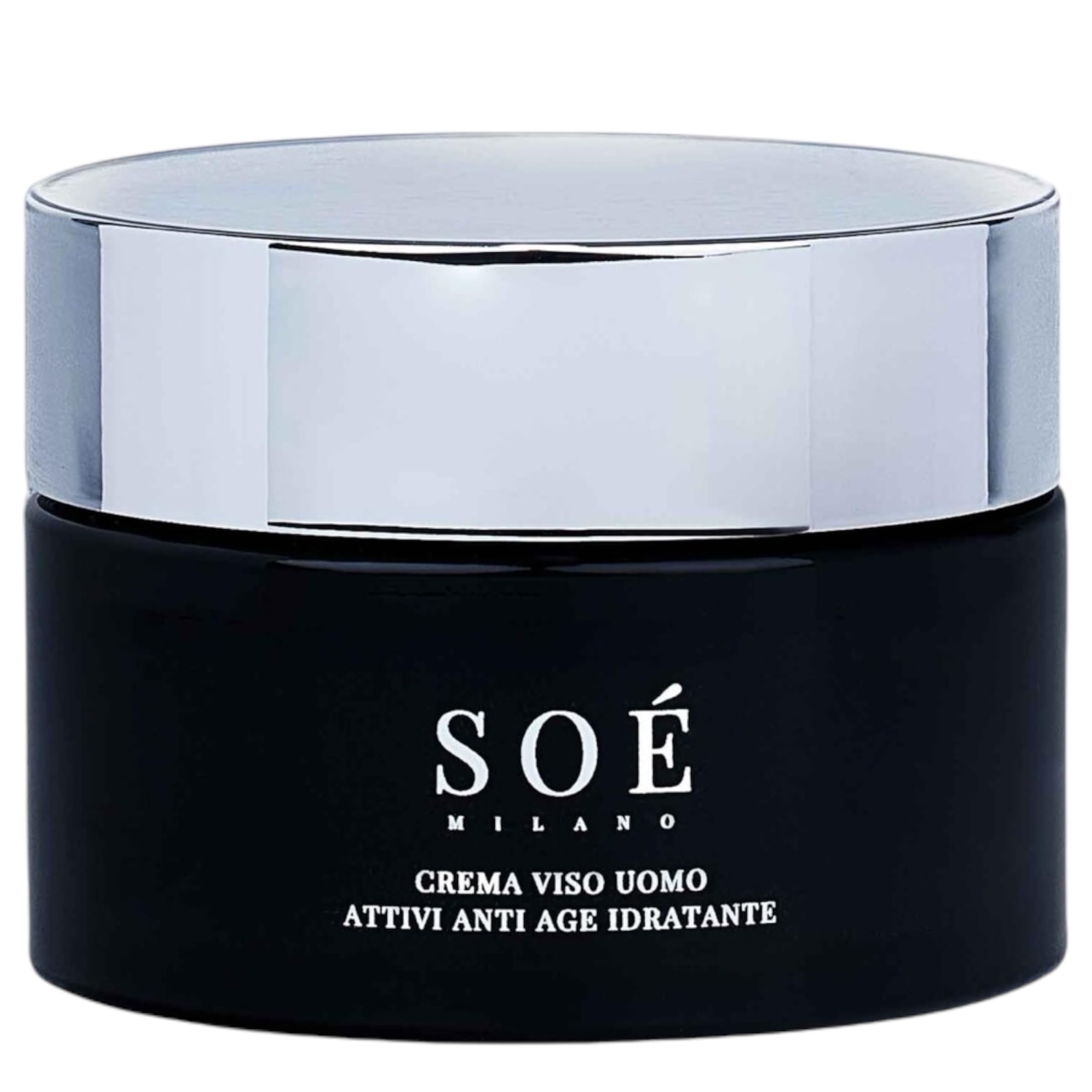 Crema Facial Antiaging Hombre Made in Italy, Ácido Hialurónico, Colágeno, Baba de Caracol reduce los signos del envejecimiento, dejando la piel fresca e hidratada. Sin siliconas, sin parabenos