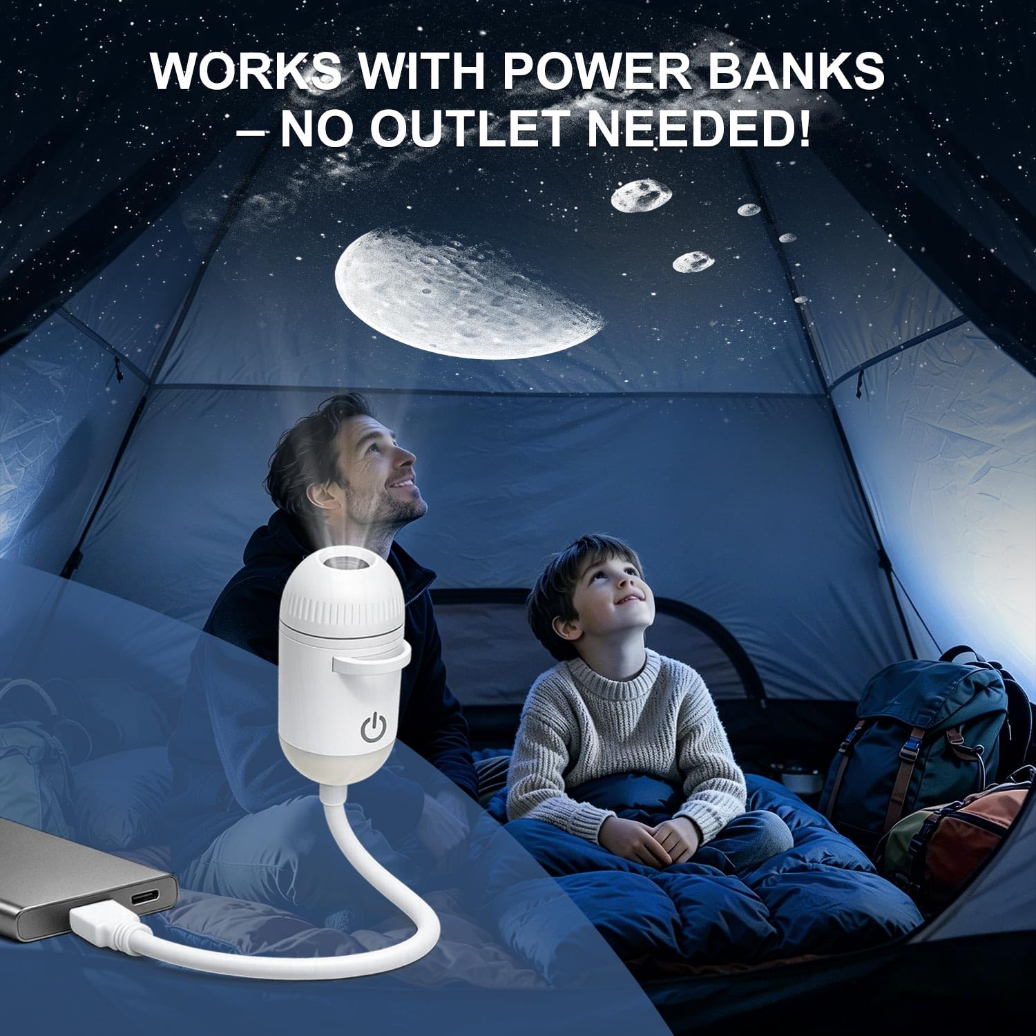 Galaxy Nachtlicht Projektor, 2-in-1 USB Sternenlampe Kinder Geschenk für Schlafzimmer | Einstellbare Helligkeit, Auto- und Raum-Wand-Deckendekoration, 10 Folien