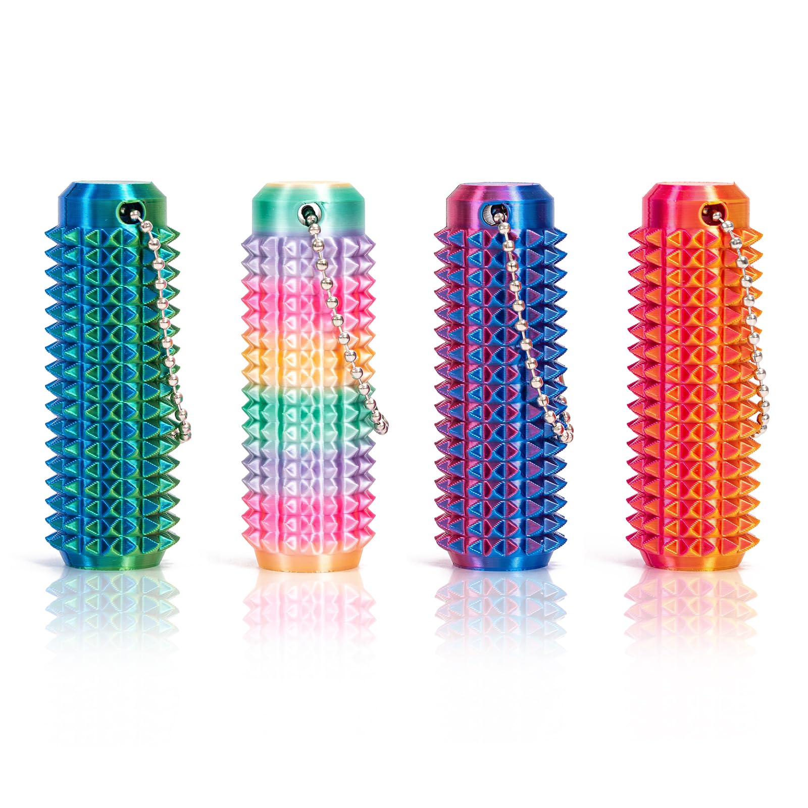 Lot de 4 porte-clés Little Ouchies avec impression 3D « Little Ouchies » pour soulager le stress et se concentrer, cadeaux positifs pour adultes