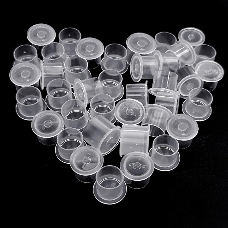 Hatonseyan Copos para Tinta de Tatuagem em Plástico, Tamanho Médio, 14 mm, 300 unidades