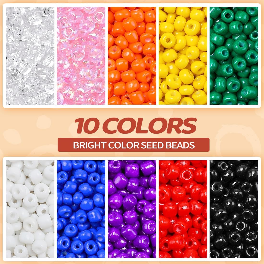 2000pcs Yellow Glass Round Beads, 4mm, Loose Beads for Jewelry Making, Bead Weaving, DIY Craft Projects - Image 3