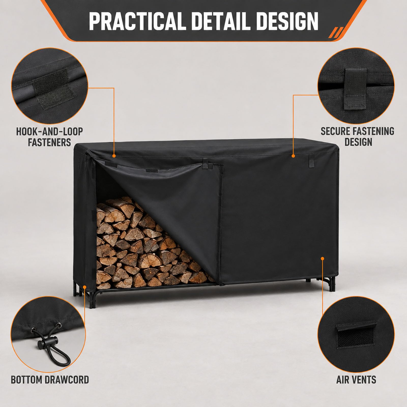 Copertura Portalegna per Goplus 8 ft Firewood Rack