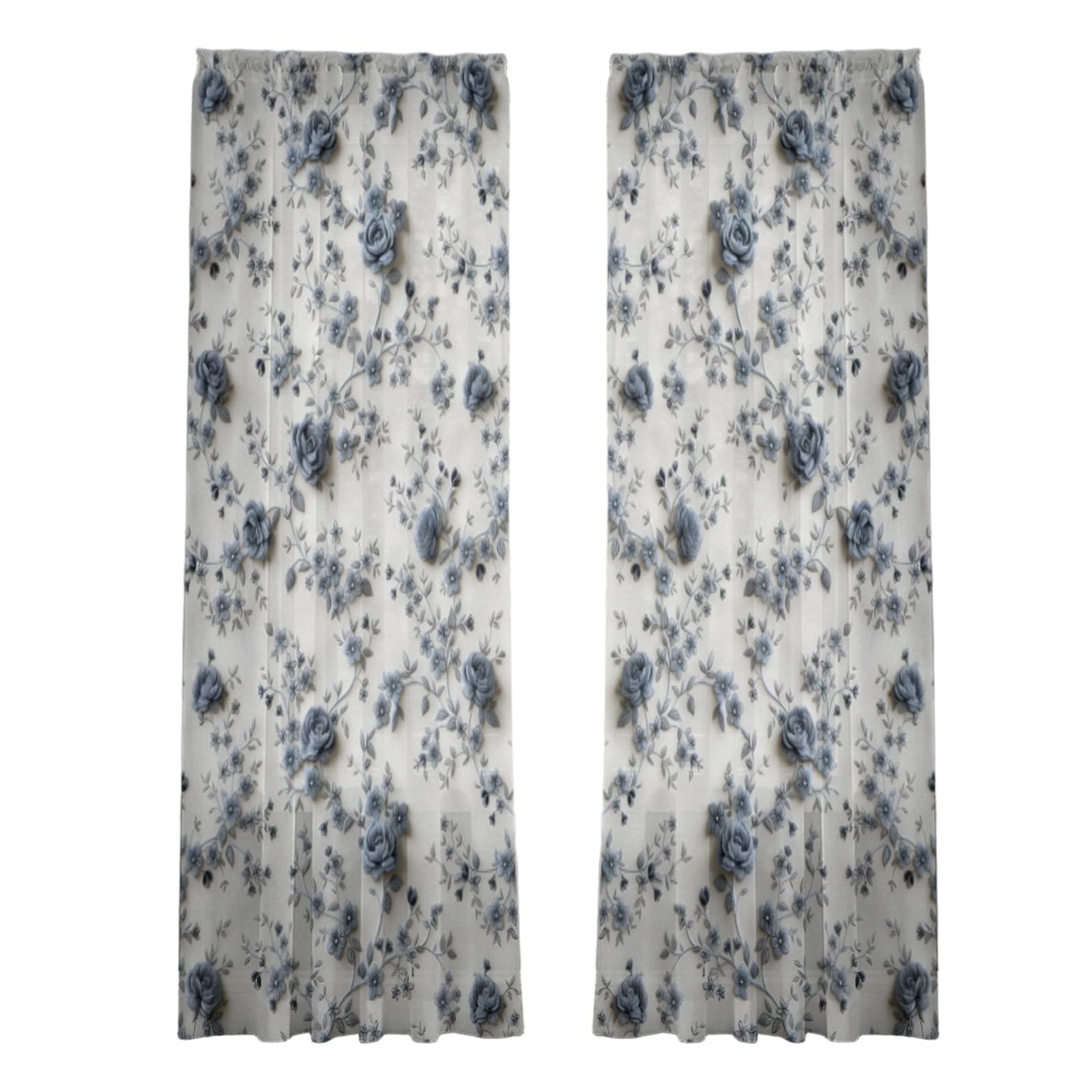 Elnwnnkc Pattern Window Curtain Polyester Sheer Panel with Rod Pocket for Living Room Bedroom Sheer Privacy Window Screen