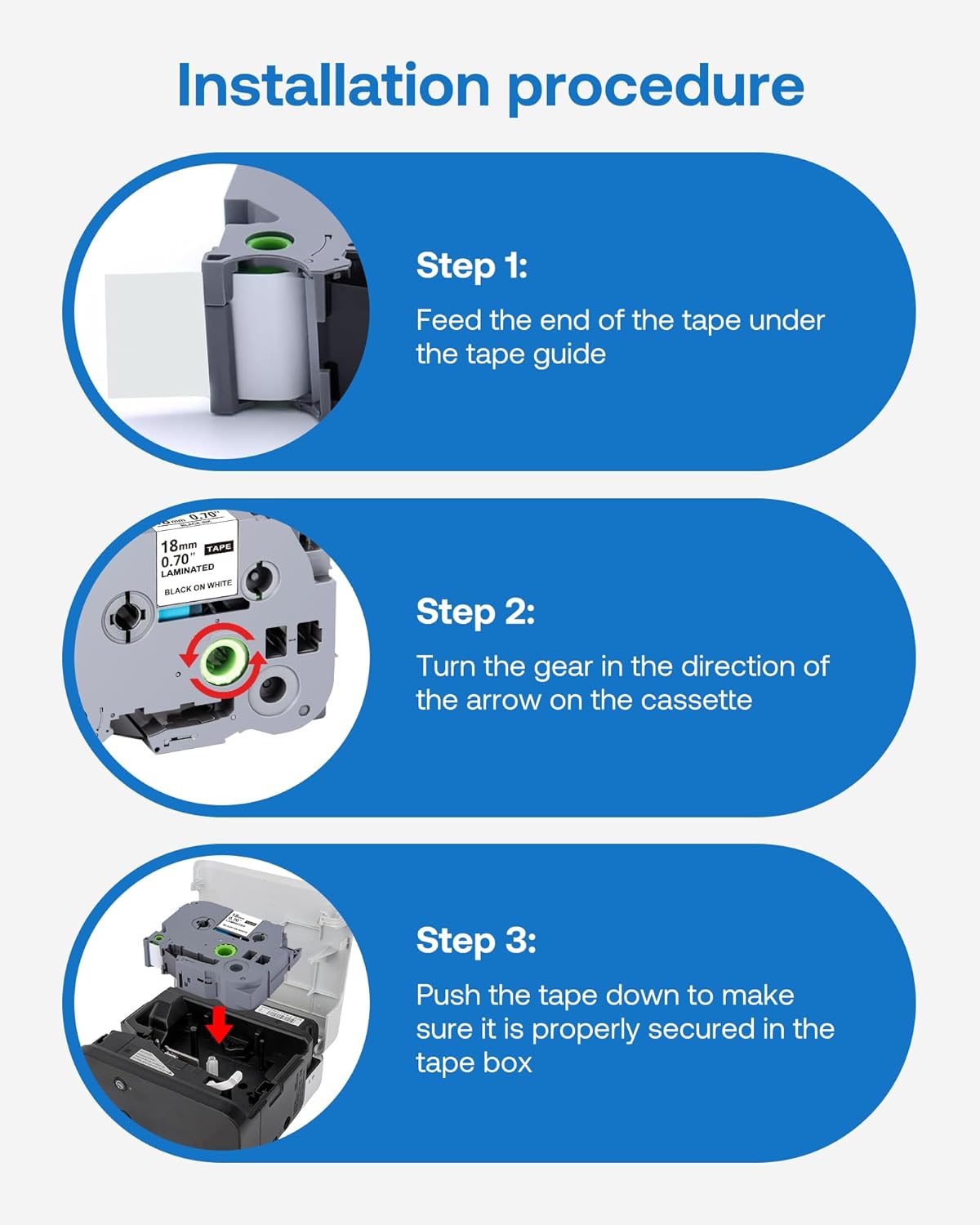 TZE-241 Tape 18mm Laminated White Replacement Compatible for Brother P-Touch TZe-241 3/4'' (0.70") Label Tape for Ptouch PTD400 PTD410 PT-D610BT PTD460BT Label Maker, 4 Pack - Image 3