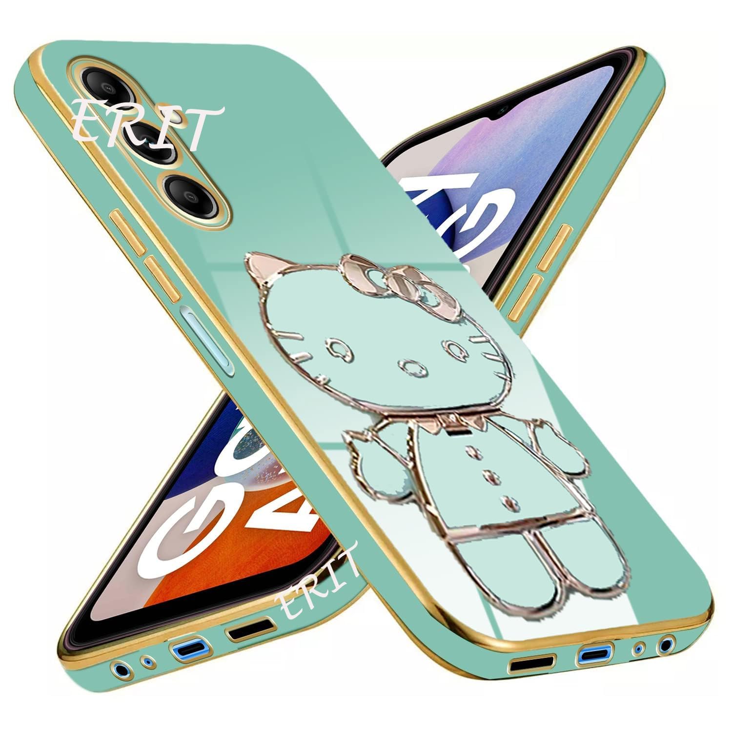 ERIT ® 3D Back Cases and Covers Compatible for Samsung F15 5G / Samsung M15 5g Kitty with Stand and Mirror | Camera Protection | Anti-Slip | Folding Stand - Mint (B0D2B9QLDJ) Amazon Price History, Amazon Price Tracker