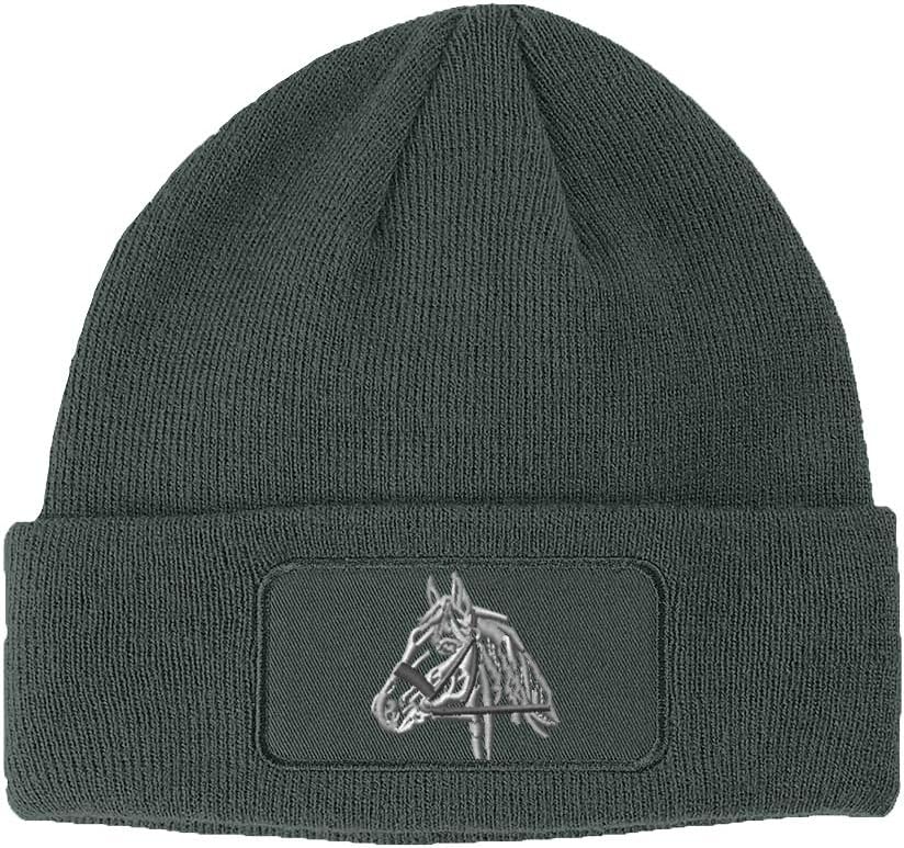 Custom Patch Beanie Horse Riding Equestrian Embroidery Acrylic